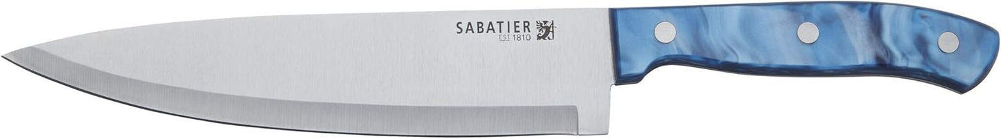 Sabatier Triple Riveted Serrated Utility Knife, 5-Inch, Razor-Sharp Kitchen Knife to Cut Fruit, Vegetables and more, High-Carbon Stainless Steel, Gray