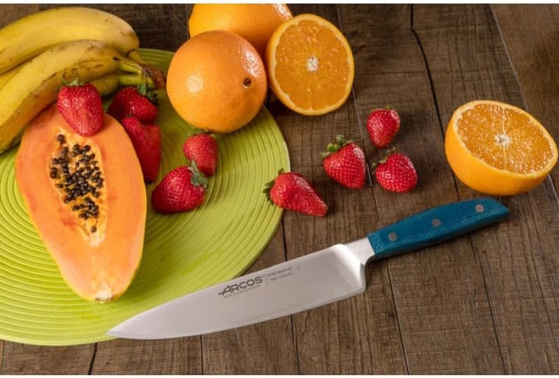 Arcos Forged Boning Knife in Nitrum Stainless Steel, Professional 6 Inch Butcher Knife for Removing Meat from Bones, Ergonomic Blue Handle, Brooklyn Series