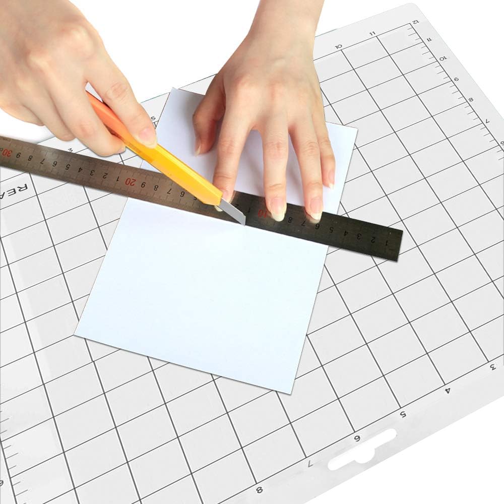 REALIKE 12x12 Lightgrip Cutting Mat Compatible with Cricut Maker 3/Maker 4/Maker/Explore 3/4/Air 2/Air/One(3 Mats), Gridded Adhesive Non-Slip Cut Mat for Crafts, Quilting, Sewing and All Arts