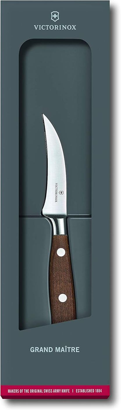 Victorinox Grand Maitre Paring Knife - Premium Cooking Knife for Kitchen Accessories - Perfect for Cutting Fruit, Vegetables & Meat - Wooden Handle, 4"