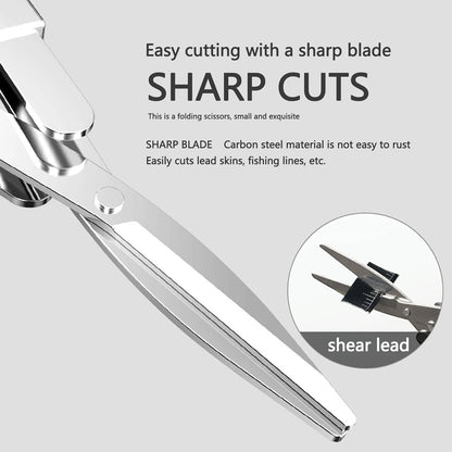 Folding Scissors, TSA Compliant & Portable, Compact, Safe Travel Scissors, Stainless Steel Retractable, 2 Pcs