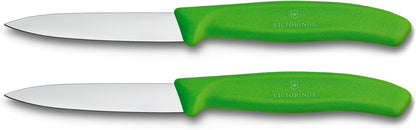 Victorinox Swiss Classic 2 Piece Paring Knife Set Straight Edge Pointed Tip - Orange