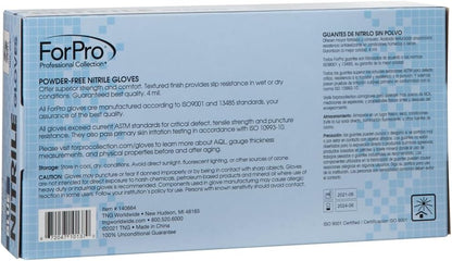 ForPro Disposable Nitrile Gloves, Chemical Resistant, Powder-Free, Latex-Free, Non-Sterile, Food Safe, 4 Mil