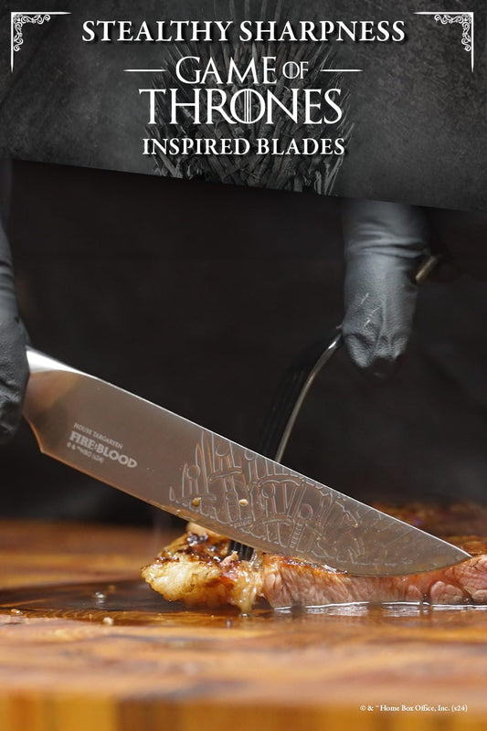Dalstrong 8 inch Chef Knife- Game of Thrones™ Knife - House Lannister™ Edition - German Premium Steel Full Tang - Professional G10 Handle - Collection Item Toughbuilt Utility Knife- Leather Sheath