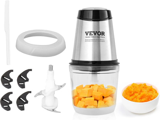 VEVOR 850W Meat Slicer, Commercial Meat Cutting Machine, Stainless Steel, 5 mm Thickness, Detachable Blades, Electric Food Slicer for Home Kitchen Restaurant Supermarket