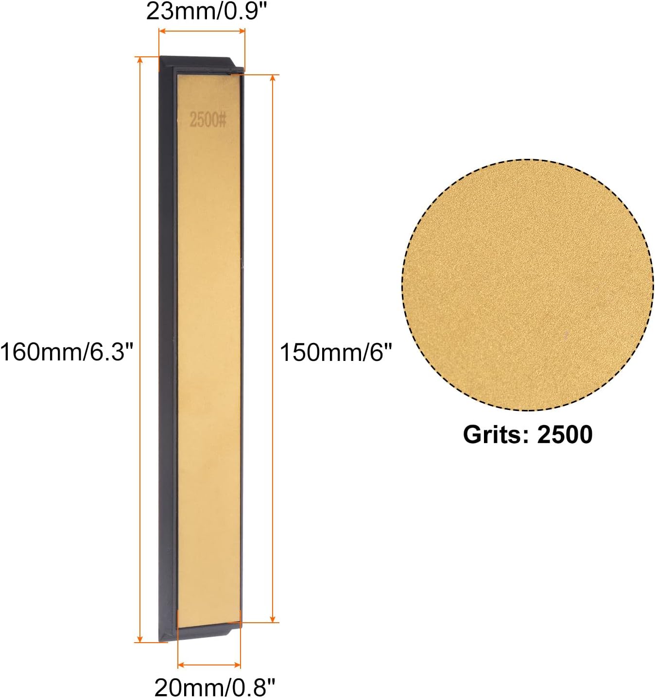 uxcell Diamond Sharpening Stone, 6" x 0.8" (150mm x 20mm) 80 Grits Titanium Coated Whetstone Sharpener Grinding Plate Hand Tool