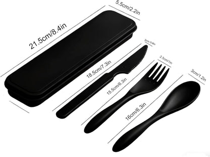 1 Set Wheat Straw Reusable Travel Utensils with Case, Portable Cutlery Set, BPA-Free Eco-Friendly Knife Spoon Fork, for Office, Dorm & On-the-Go(Purple)