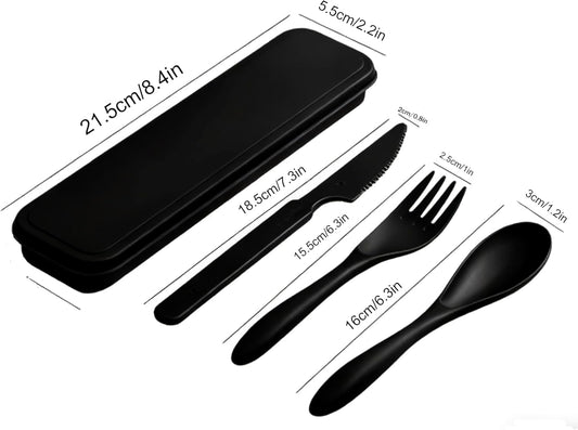 1 Set Wheat Straw Reusable Travel Utensils with Case, Portable Cutlery Set, BPA-Free Eco-Friendly Knife Spoon Fork, for Office, Dorm & On-the-Go(Purple)