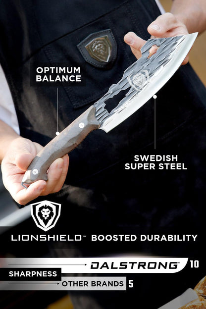 Dalstrong Curved Fillet Boning Knife 6”- Barbarian Series - Premium Swedish 14C28N High Carbon Stainless Steel - Black Brown Wood Handle Knife - Professional Fillet Knife- Sheath Included