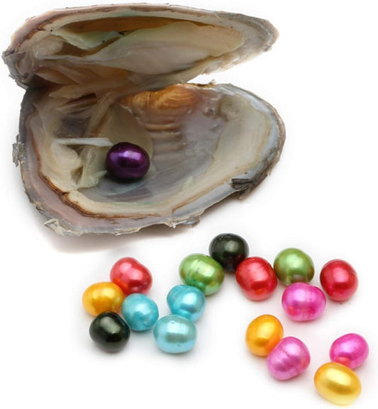 10PC Freshwater Pearl Cultured Oyster with Pearls Inside - Love Wish Gift for Children, Family, Friends - Perfect for Parties (6-8mm, 10PC)