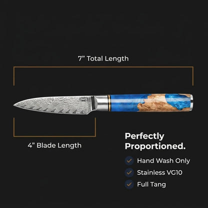 Tidal Blue - 7" Nakiri Knife - Damascus