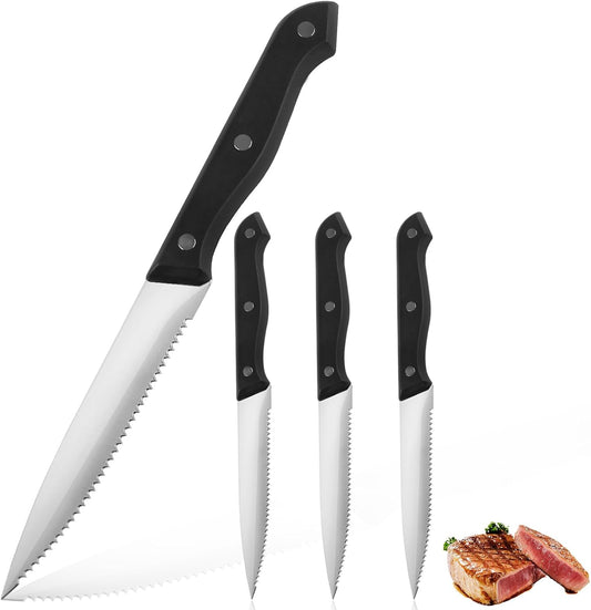 Ninsula Steak Knives Set, Premium Stainless Steel Steak Knives Set of 4, Lightweight & Durable Steak Knife, Professional Kitchen Knife Dishwasher Safe