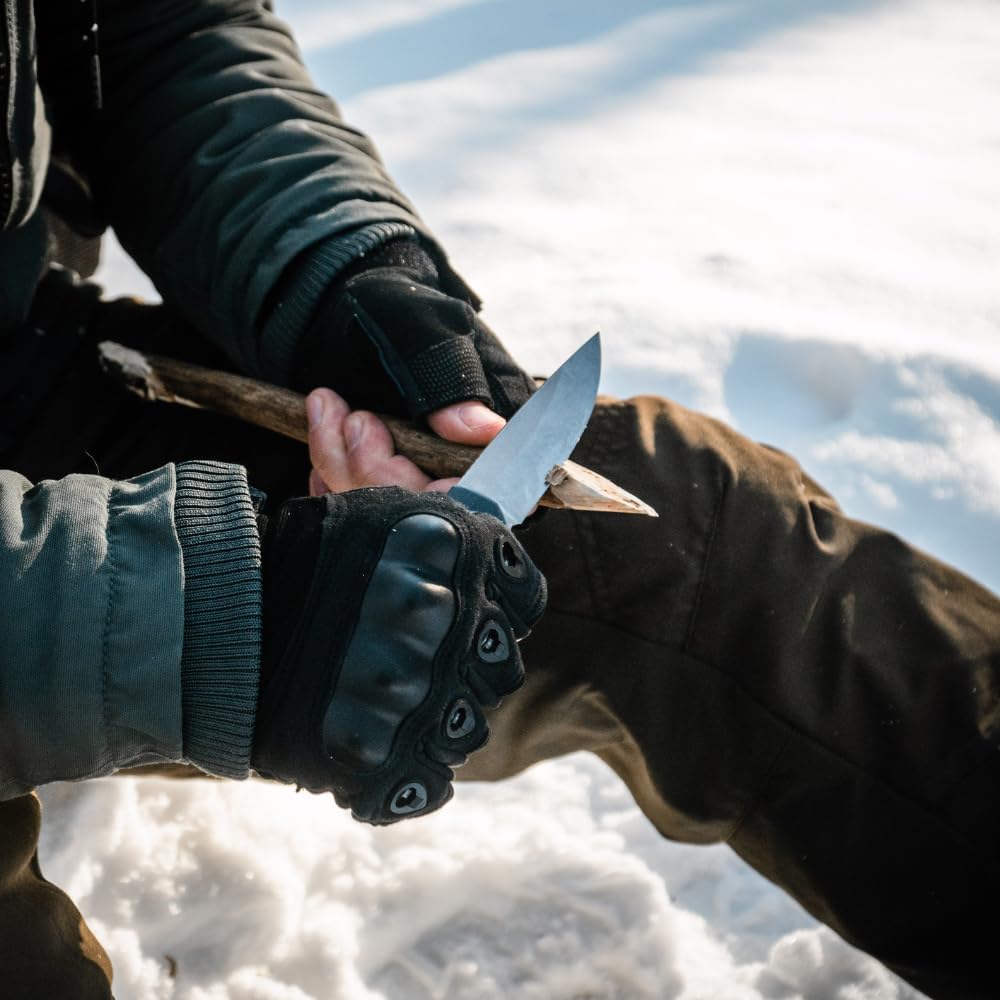 Holtzman's Gorilla Survival Peasant Folding Knife with G10 Tactical Handle, D2 Steel Blade, Gift Box Set (Black+Blue) - Great for Everyday Carry