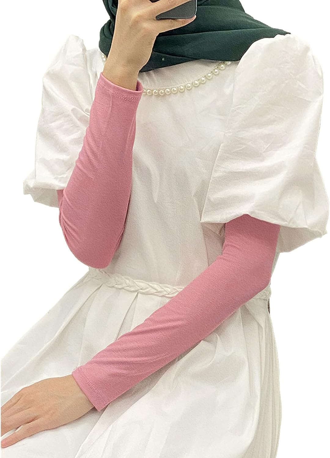 amokk Long Arm Sleeves for Women Cooling UV Sun Protection Sleeves to Cover Arms Gardening Sleeves