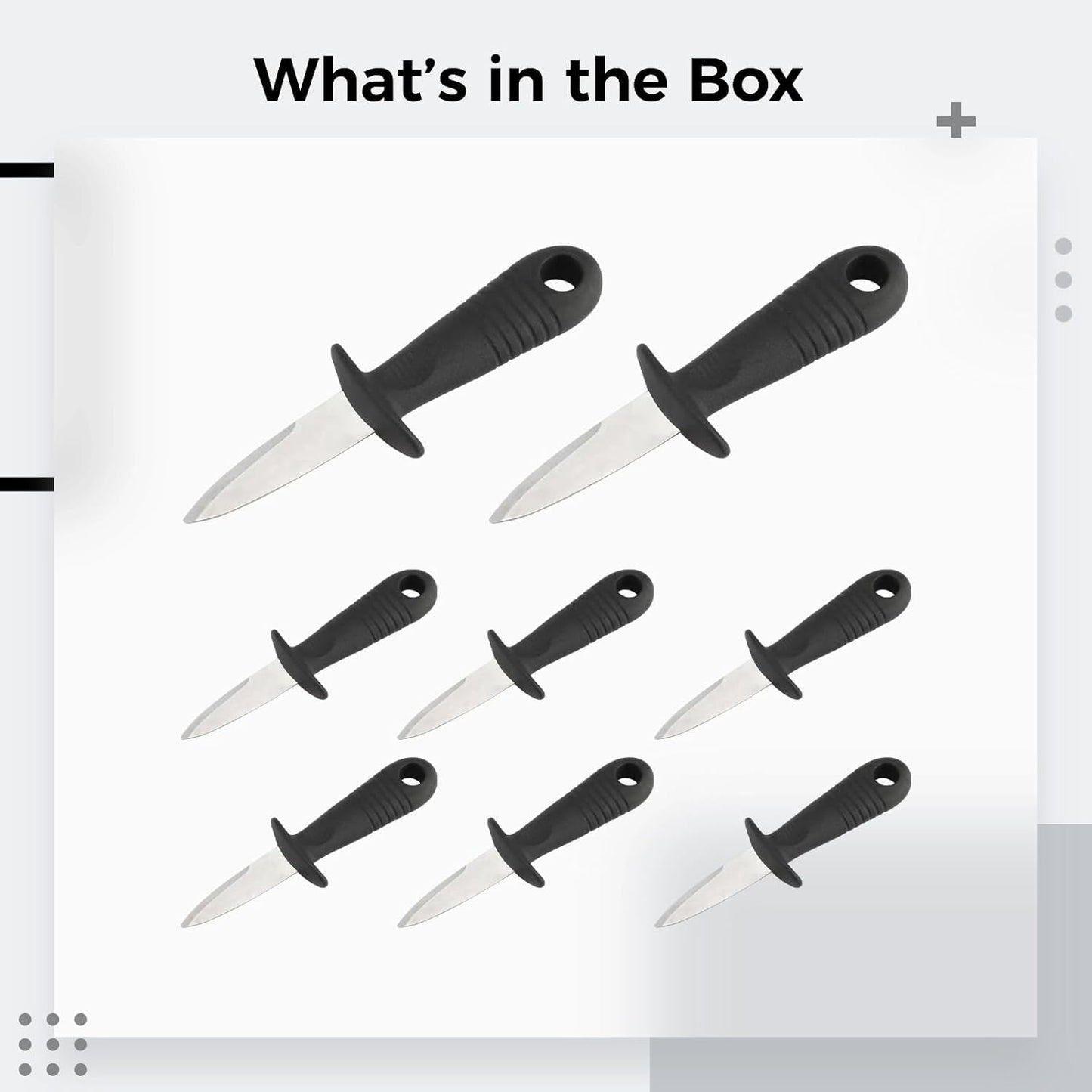 Oyster Knife Set, 8 Pcs Heavy-Duty Stainless Steel Oyster Shucking Tool, Seafood Scallop Opener With 5.7 In Hand Guard For Kitchen