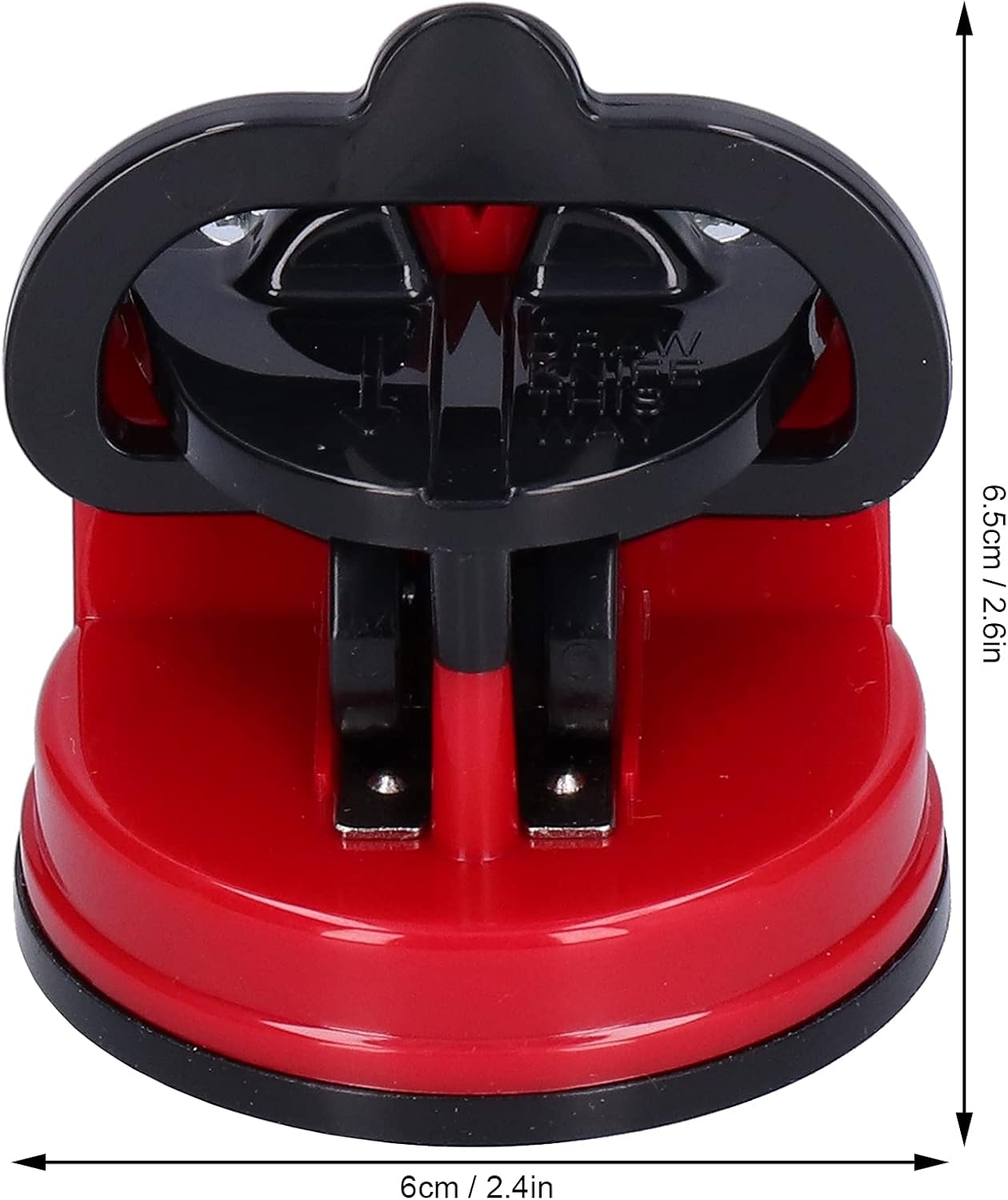 Knife Sharpener with Suction Cup, Manual Knife Sharpening Kit, Pocket Tungsten Steel Knife Sharpeners for Home Kitchen Use (Red)