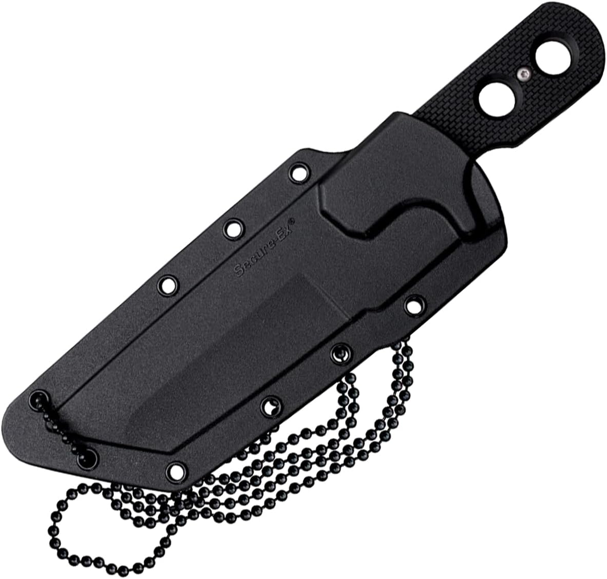 COLD STEEL Mini Tac Tanto 3.75" AUS8A Razor-Sharp Blade 3" Griv-Ex Handle Tactical Fixed Blade Neck Knife w/Secure-Ex Sheath