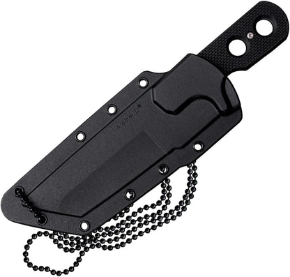 COLD STEEL Mini Tac Tanto 3.75" AUS8A Razor-Sharp Blade 3" Griv-Ex Handle Tactical Fixed Blade Neck Knife w/Secure-Ex Sheath