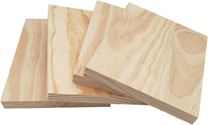 4PCS Rectangle Wood Boards Unfinished Wood Blocks for Crafting, 8x6x1in Blank Whittling Wooden Blocks for Wood Carving,Painting & Burning