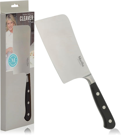 Martha Stewart Carverton 10" Hollow Edge Slicer Knife, High Carbon Stainless Steel Kitchen Knives w/Black Triple Riveted Handle