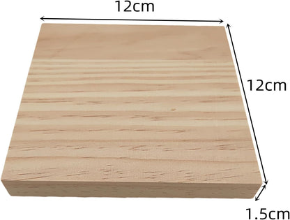 6PCS Unfinished Wood Square Blocks for Crafts, 6x6x1in Blank Wooden Squares Pine Wood Boards for Carving,DIY Wood Coasters,Painting & Burning