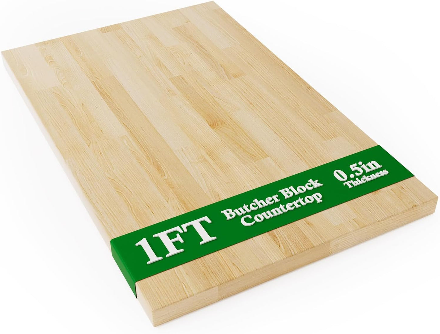 4FT Butcher Block Countertop Birch Solid Wood - 50" x 25" Table Top Butcher Block Cutting Board for Kitchen Island Cart Living Dining Office Desk Workbench Washer Dryer Countertop Unfinished 1.5" Th