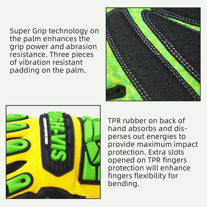 Seibertron High-Vis Series Cut Resistant Reducing Anti-Impact Mechanics Heavy Duty Safety Rescue Oil and Gas Gloves