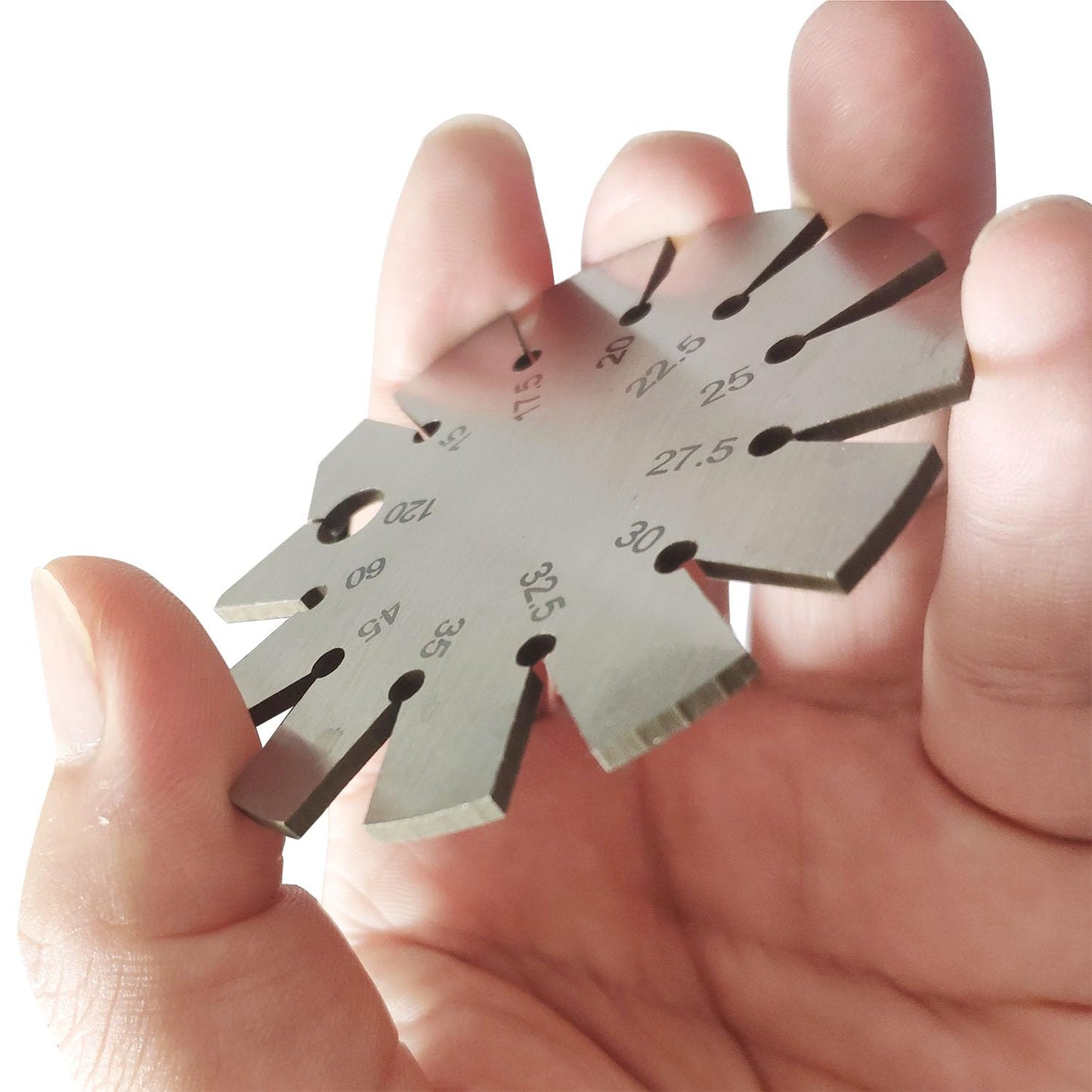 1 Piece Stainless Steel Bevel Gauge Axe Angle Gauge Round Shape Knife Angle Finder Knife Blade 15-120 Degree for Measuring Knife Angle