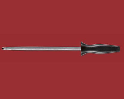 WOLF GOURMET 10" Honing Steel, Ergonomic for Comfort and Control, Forged High-Carbon Stainless Steel, 12.5 Degree Angle, Durable (WGCU190S)