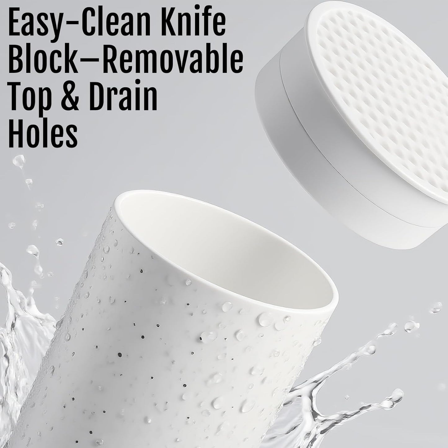 Universal Knife Block Without Knives: Qoosea Knife Block Detachable Knife Storage Space Saver for Kitchen Knife Organizer White
