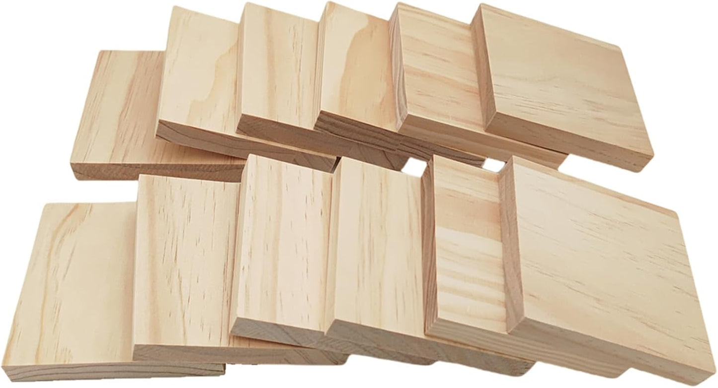 6PCS Unfinished Wood Square Blocks for Crafts, 6x6x1in Blank Wooden Squares Pine Wood Boards for Carving,DIY Wood Coasters,Painting & Burning