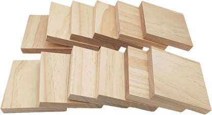 6PCS Unfinished Wood Square Blocks for Crafts, 6x6x1in Blank Wooden Squares Pine Wood Boards for Carving,DIY Wood Coasters,Painting & Burning