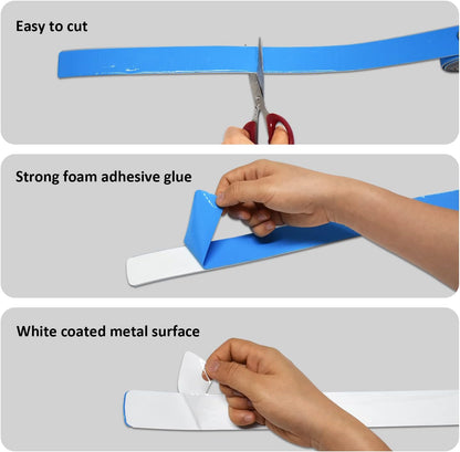 Adhesive Metal Strips for Magnets (1.4" x 10 ft), Metal Tape Self Adhesive for Magnets, Ferrous Tape Metal Tape Self Adhesive