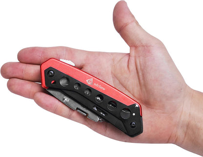 edcfans Folding Utility Knife Box Cutter with 5 Razor Blades, Pocket Utility Knives, Screwdriver, Saw, Lock Design, Clip and Holder for Belt, EDC Heavy Duty Work Knifes, Fathers Day Dad Gifts for Papa