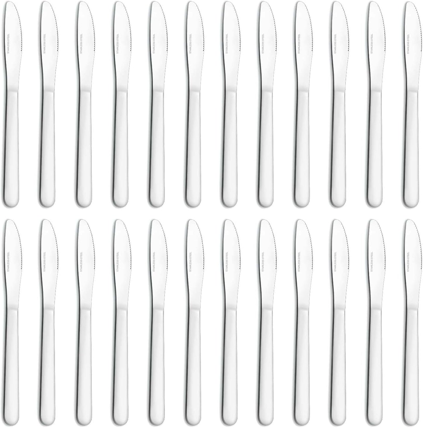 24 Pieces Dinner Knives Set, 8.1" Inches Table Knives Set, Durable Butter Knife, Food Grade Stainless Steel Dinner Knife, Cost-effective Silverware Set - Mirror Polished, Dishwasher Safe