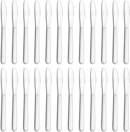 24 Pieces Dinner Knives Set, 8.1" Inches Table Knives Set, Durable Butter Knife, Food Grade Stainless Steel Dinner Knife, Cost-effective Silverware Set - Mirror Polished, Dishwasher Safe