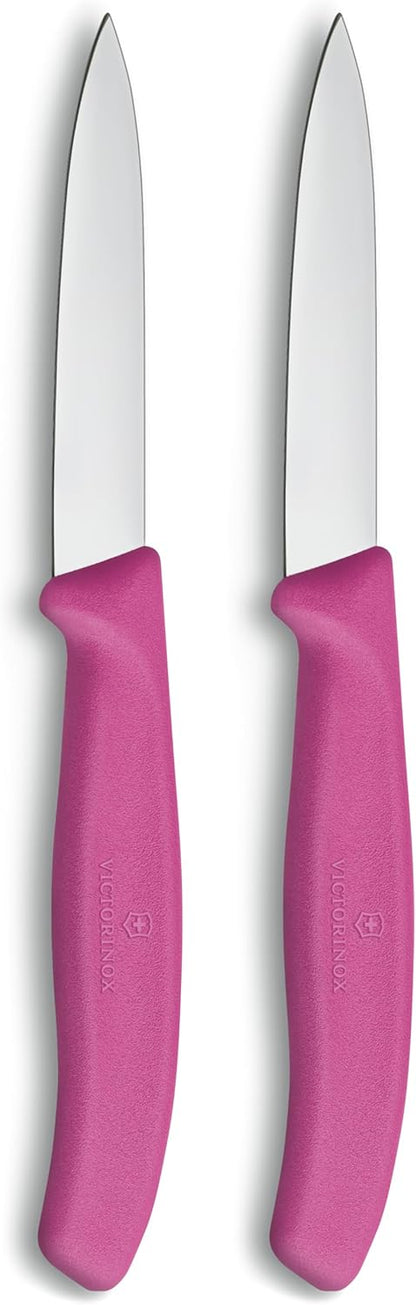 Victorinox Swiss Classic 2 Piece Paring Knife Set Straight Edge Pointed Tip - Orange