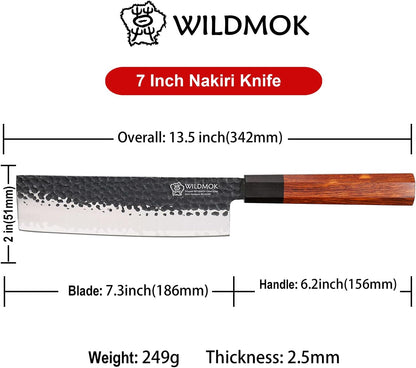 WILDMOK 8 Inch Chef Knife 3 Schichten 9CR18MOV CLAD STAEL, geschmiedetes Gyuto -Chef Knife mit achteckigem Griff