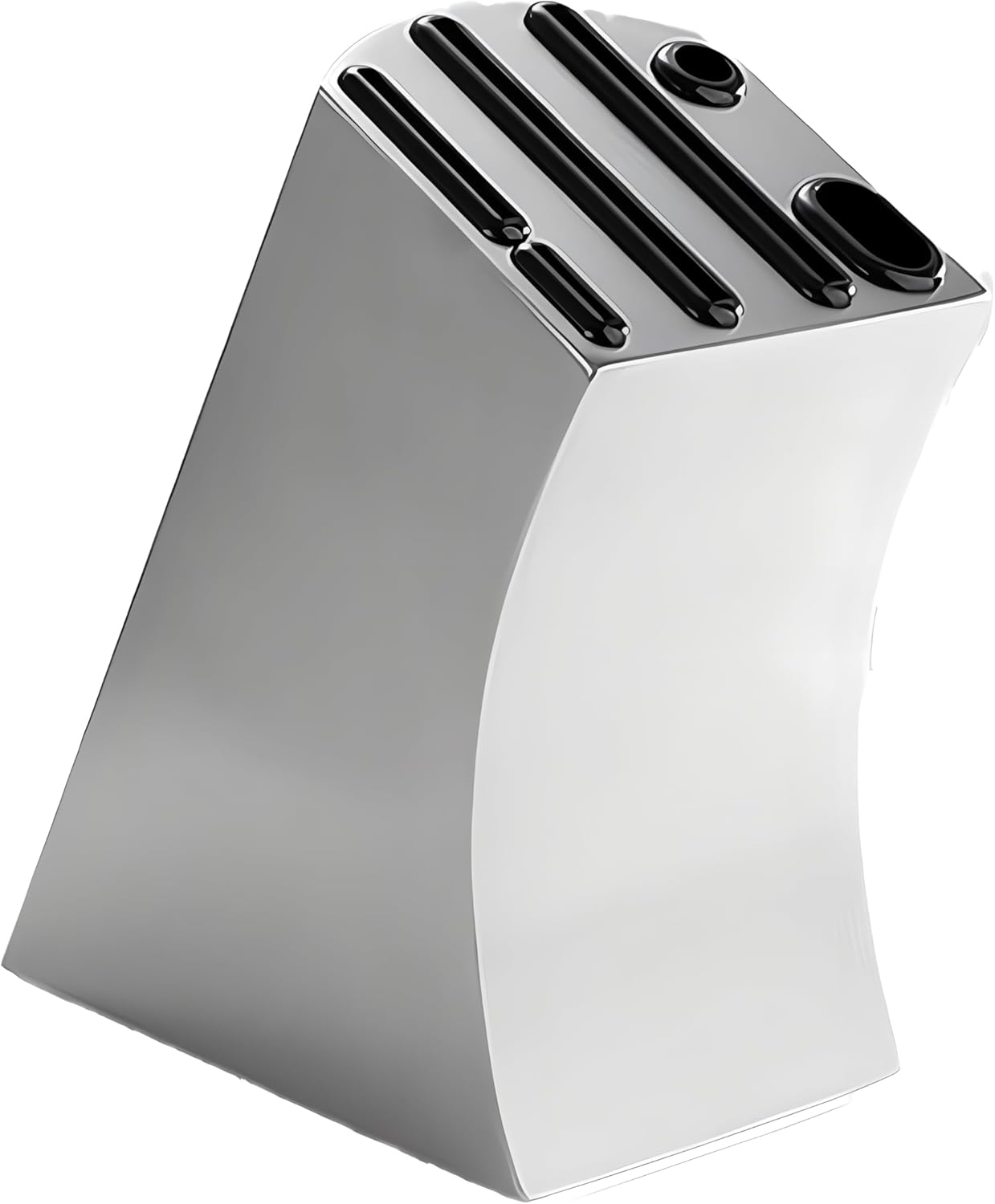 Modern Stainless Steel Universal Knife Block, Curved Hollow Design Kitchen Knife Holder for Countertop Storage