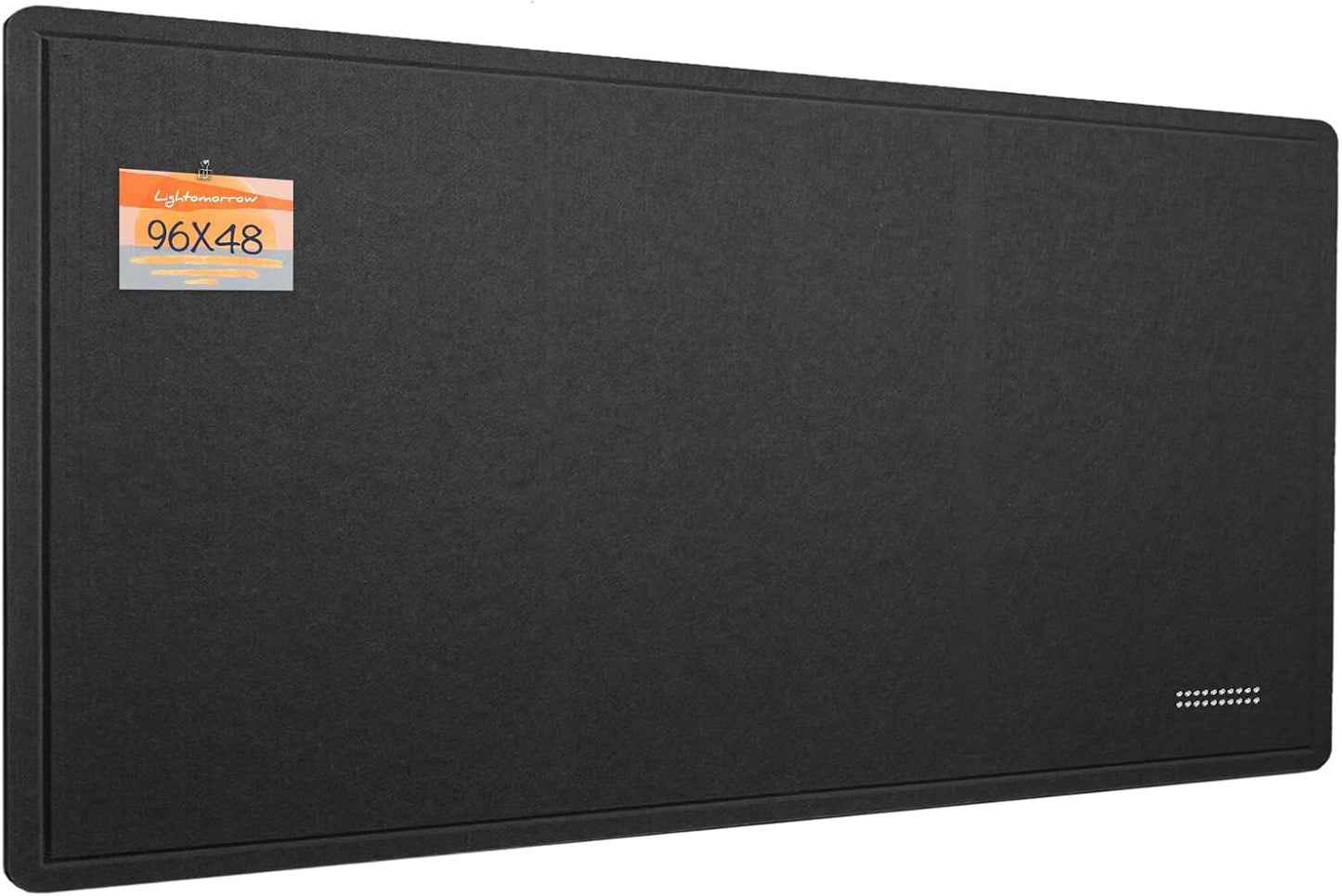 Lightomorrow Bulletin Board, 36 x 24 inches Felt Board - Decorative Pin Board, Cork Board Alternative for Wall, 3' x 2' Foldable Self-Adhesive Vision Board Prayer Board with 20 Pushpins - Black