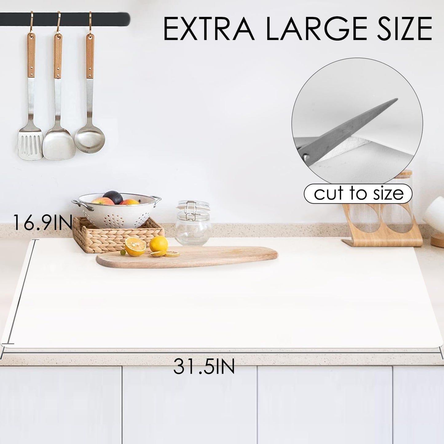 Extra Large Dark Green Countertop Mat - Silicone Table Kitchen Desk Mat - Non-Slip & Heat Resistant - Dinner Placemat Pastry Dough Rolling Mat - Colors B