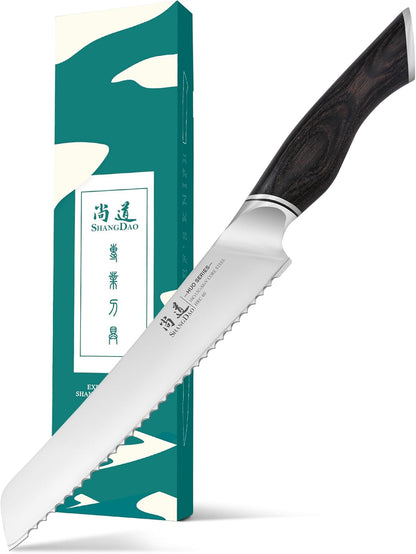 SHANGDAO 7 Inch Japanese Santoku Chef Knife, VG10 Stainless Steel Kitchen Cooking Knife with Pakkawood Handle Gift Box
