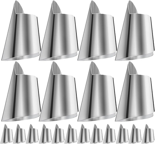 Zerodeko 20Pcs Finger Guards Stainless Steel Nail Protectors for Vegetable Cutting and Peeling Kitchen Tool for Safe Slicing Chopping and Shelling
