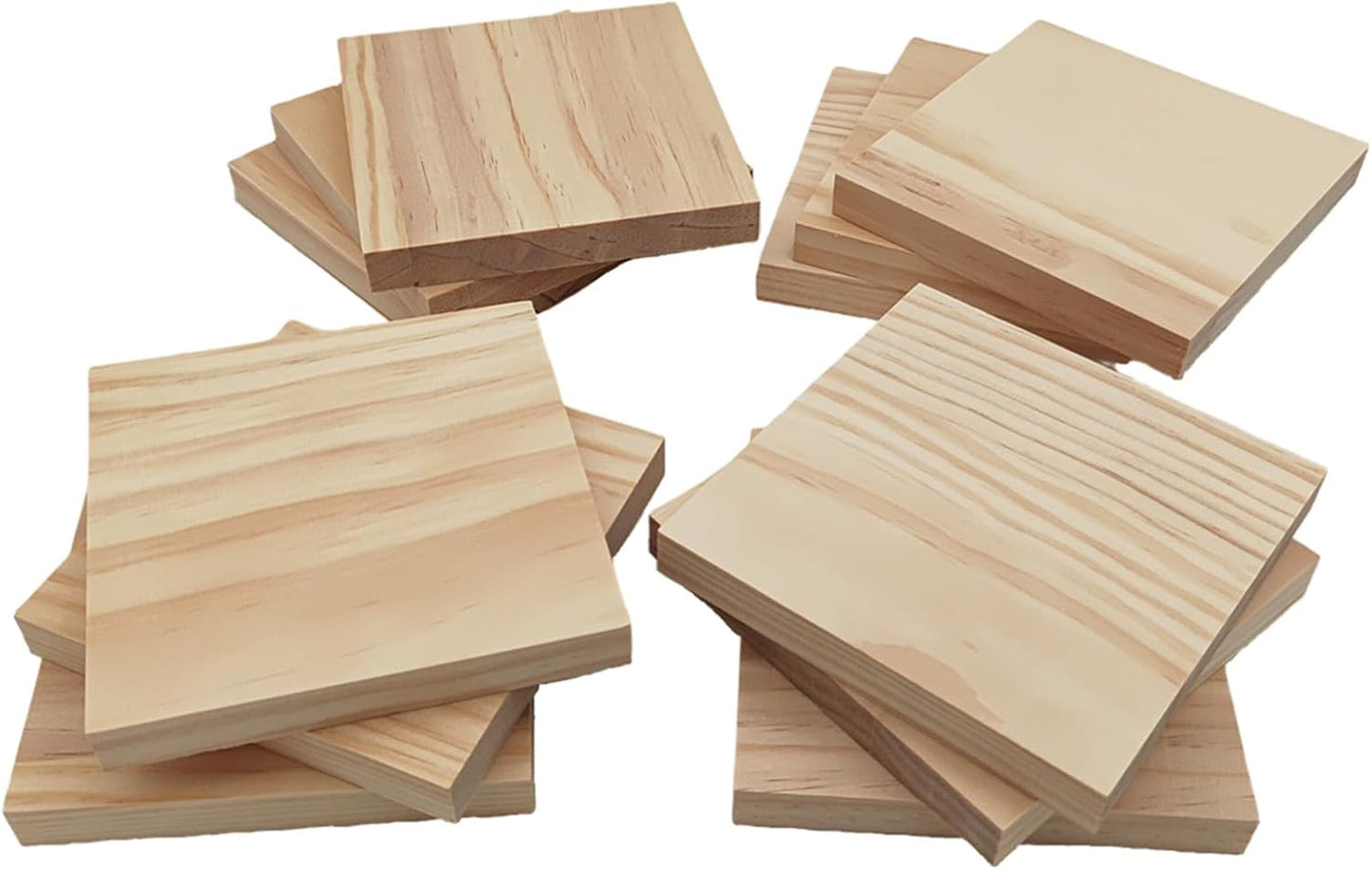 6PCS Unfinished Wood Square Blocks for Crafts, 6x6x1in Blank Wooden Squares Pine Wood Boards for Carving,DIY Wood Coasters,Painting & Burning