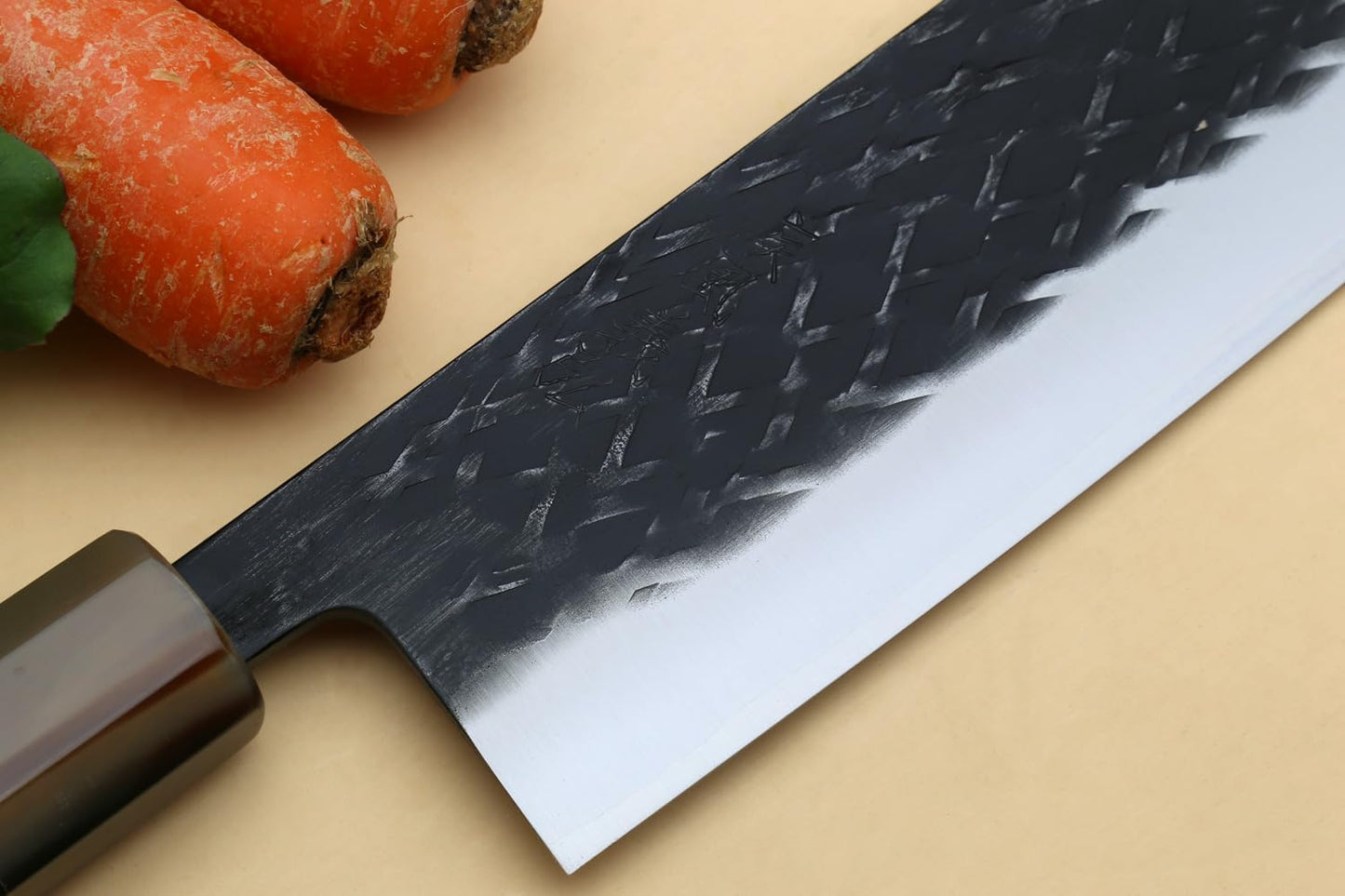 Yoshihiro Kurouchi Stainless Clad High Performance SLD Japanese Nakiri Vegetable Knife & Petty Utility Knife 2pc Set (Nakiri 6.5" / Petty 5.3" & Saya Cover)