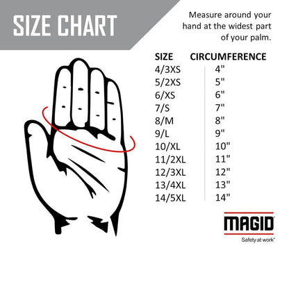 MAGID D-ROC ANSI A5 DX+ Technology VersaTek Grip Work Gloves, 1 Pair, Size 10/XL, DXPG53
