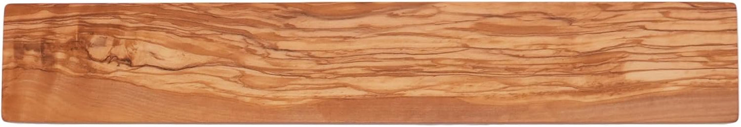 Wooden Knife Magnetic Strip (15,7 x 2.5 in) Mount with Screws, Olive Wood Magnetic Knife Holder for Wall, Space-Saving Knife Rack, Magnetic Knife Holder for Heavy Knifes