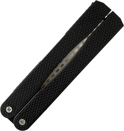 Double Sided Diamond Knife sharpener, Pocket Sharpening Stone, 400/600 Grit Foldable Knife Sharpener Gritstone Whetstone with Non-slip Handheld (Orange)