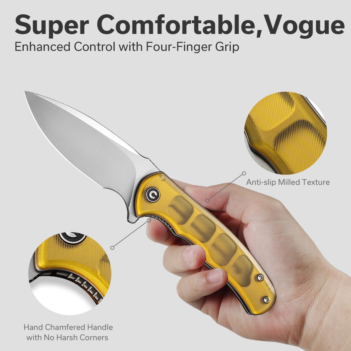 CIVIVI Folding Pocket Knife for EDC, Small Mini Praxis Knife for Men Women, 2.98" Damascus Blade Guibourtia Wood Handle, Sharp Camping Hiking Knives C18026C-DS1