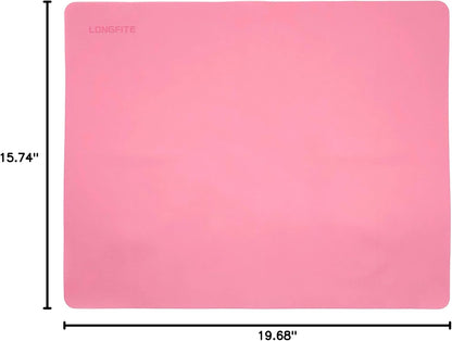 LONGFITE Large Silicone Counter Mat 19.68x15.74 inch Multipurpose Table Placemat Countertop Protector Baking Pastry Mat Nonstick, Nonskid and Heat Resistent (Large, Blue)
